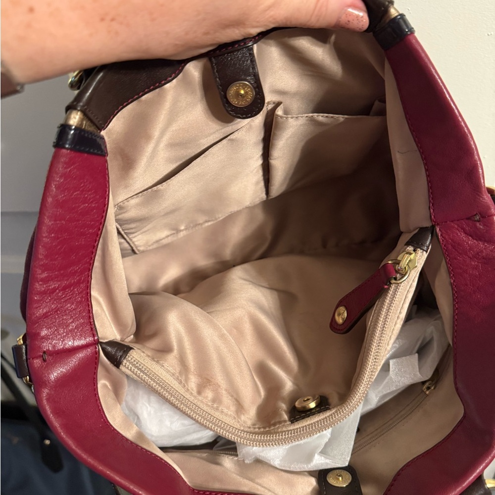 Coach Red and Brown Shoulder Bag - Picture 7 of 13